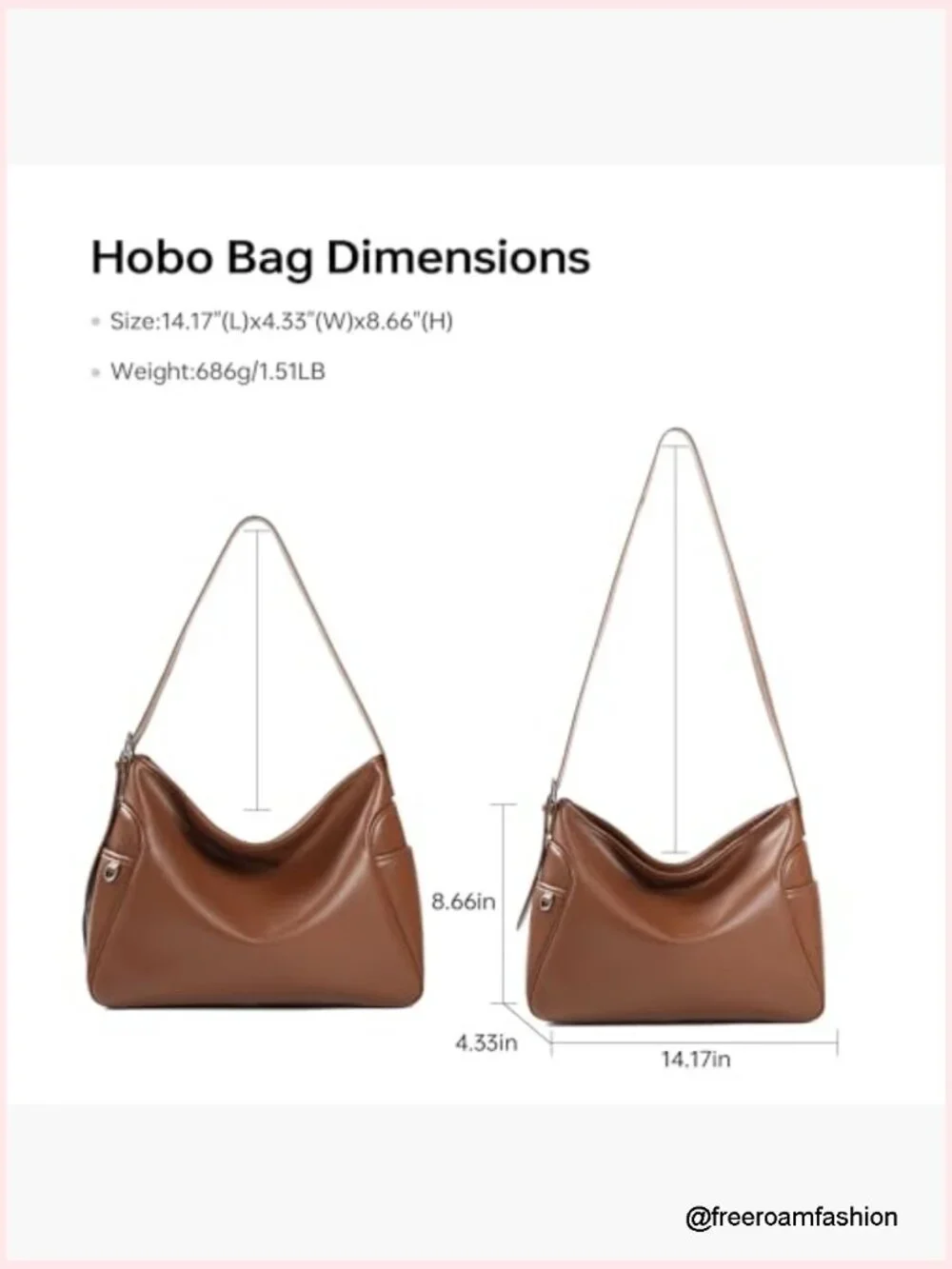 Minimalist Hobo Shoulder Bag – Lightweight Leather Tote for Work & Daily